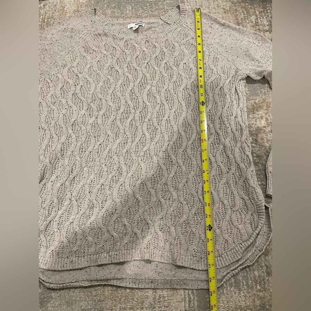 Sonoma Oversized Cable Knit Crew Neck Sweater Oatmeal Color W/ Speckles Size XL - Picture 8 of 9